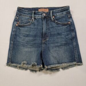 Judy Blue Women Tummy Control High Rise Denim Shorts Small Frayed Hem Stretch